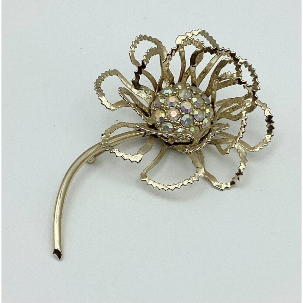 1960s Sarah Coventry Allusion Aurora Borealis Rhinestone Brooch Pin